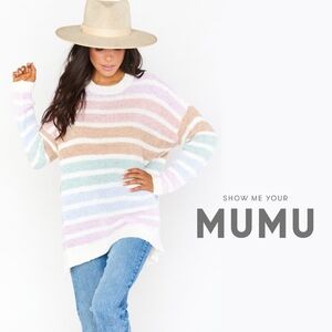 Show Me Your Mumu Flurry Sweater (Revolve) Powder Stripe